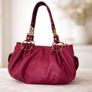 Juicy Couture Pink / Magenta Leather Purse w/ Mirror Pocket